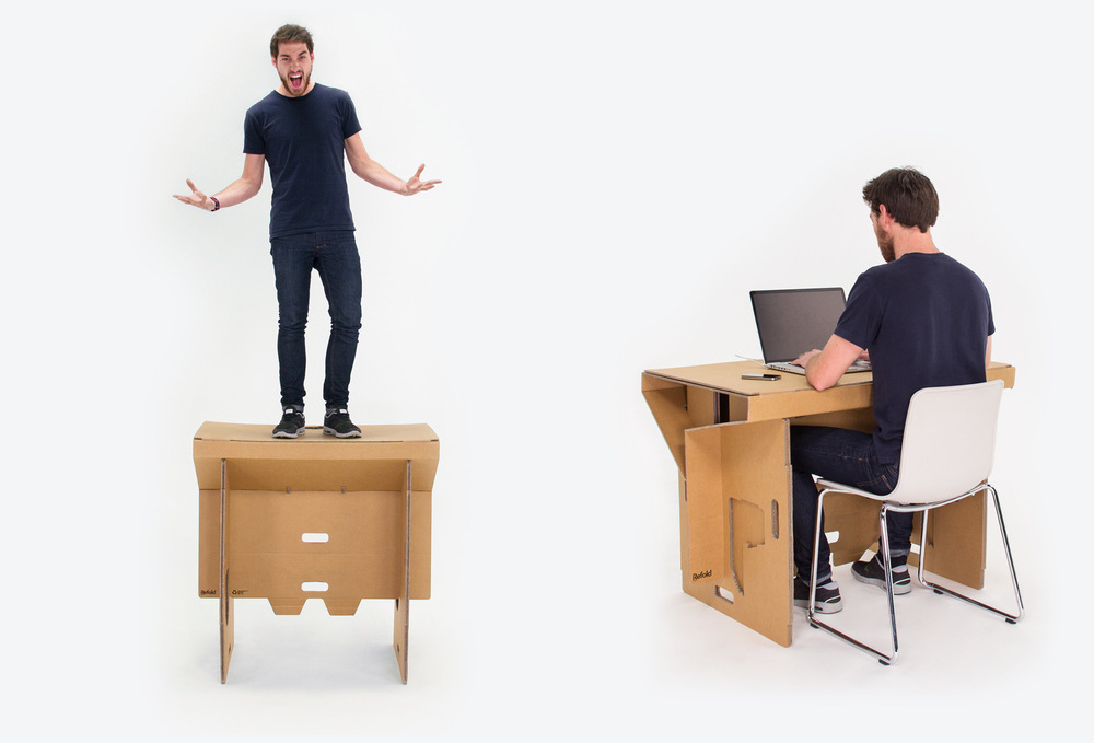 Le bureau portable en carton