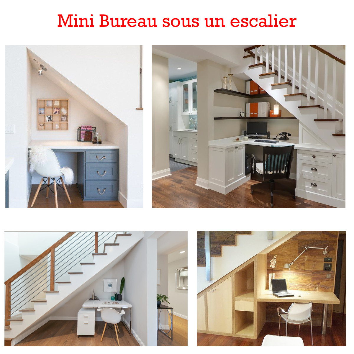 mini bureau sous escalier