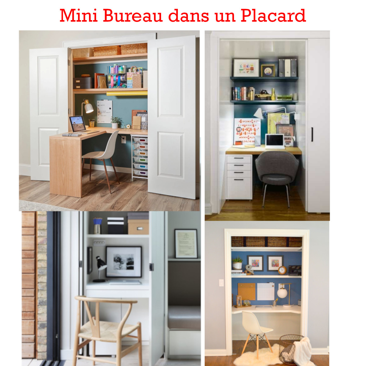 mini bureau dans un placard